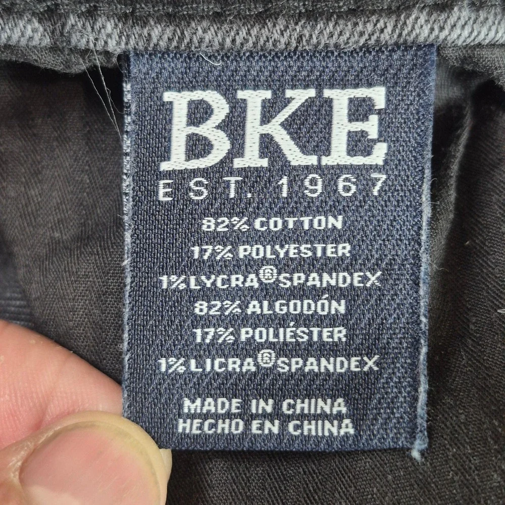 BKE Jake Bootcut Jeans Mens 34x30 Black Washed Stretch Denim